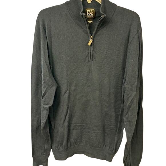 Jos A Bank Other - Jos A Bank 100% Merino Wool Quarter Zip Mock‎ Neck Sweater Mens X-Large Navy